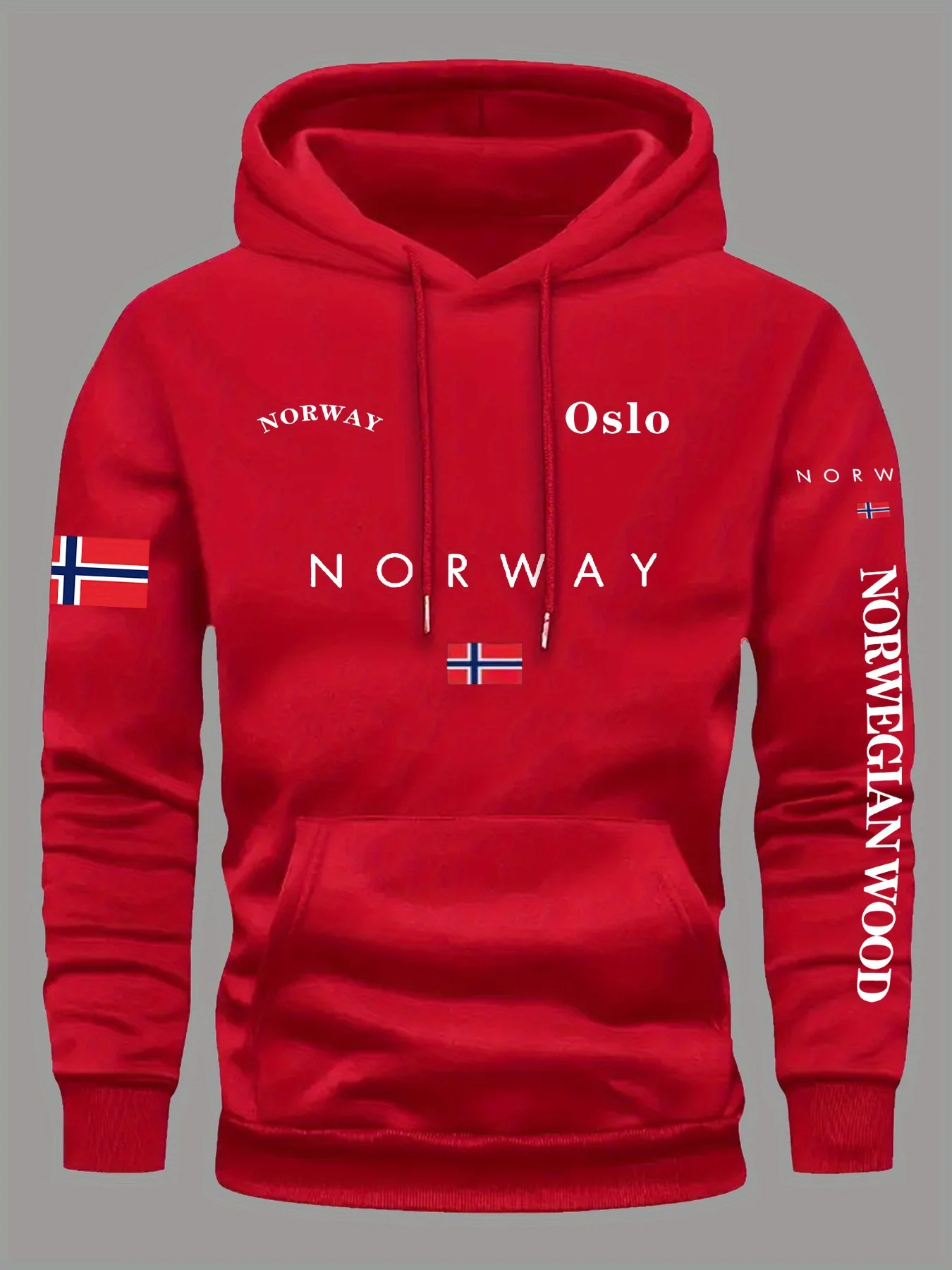 Winter Clothing Norway - NORVEÇ Bayraklı Kapüşonlu Sweatshirtler, Erkek ve
