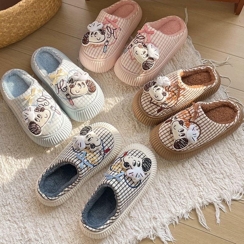 Winter Clothing Girls - Yeni Snoopy Kız Çocuk Pamuklu Terlikler,