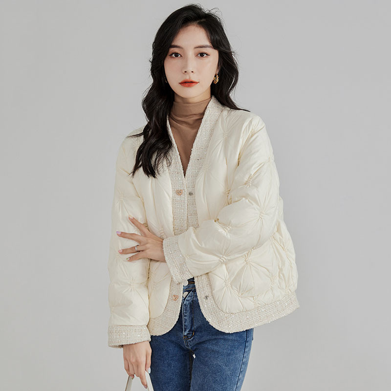Winter Clothing Trends For Women - Sonbahar Kış Aşağı Ceket V Yaka
