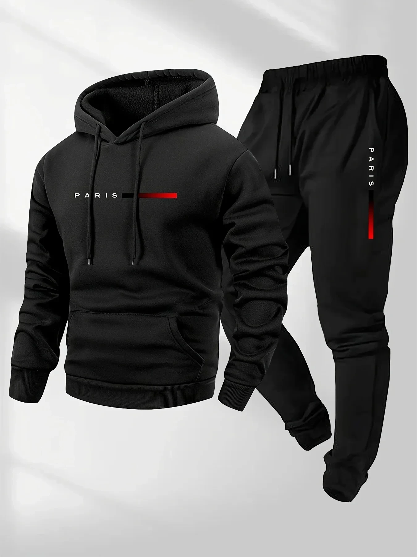 Winter Clothing Pants - PARIS Baskılı Sweatshirt Takımı Erkek Polar