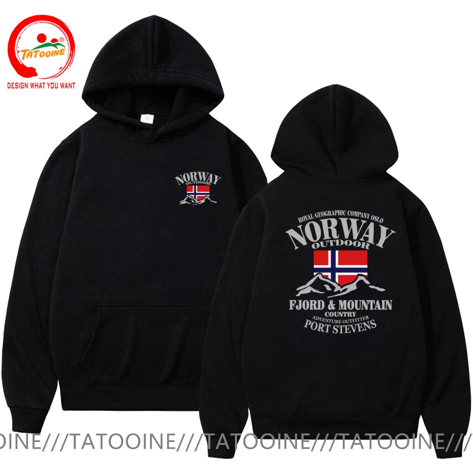Winter Clothing Norway - Erkek Tişörtü Fjord Dağları Norveç Bayrağı