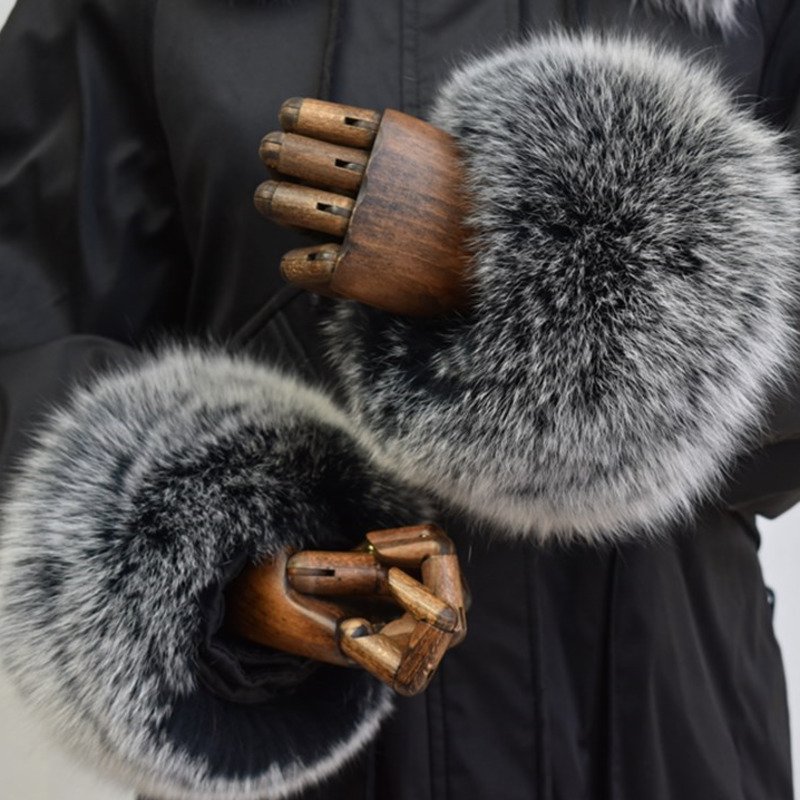 Winter Clothing Pk - Kadınlar için tilki kürk manşetleri tüm