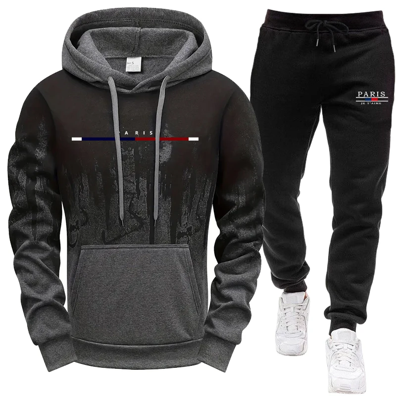 Winter Clothing Pants - Erkek Takımı/Hoodie/Pantolon Sonbahar Kış Kapüşonlu Sweatshirt