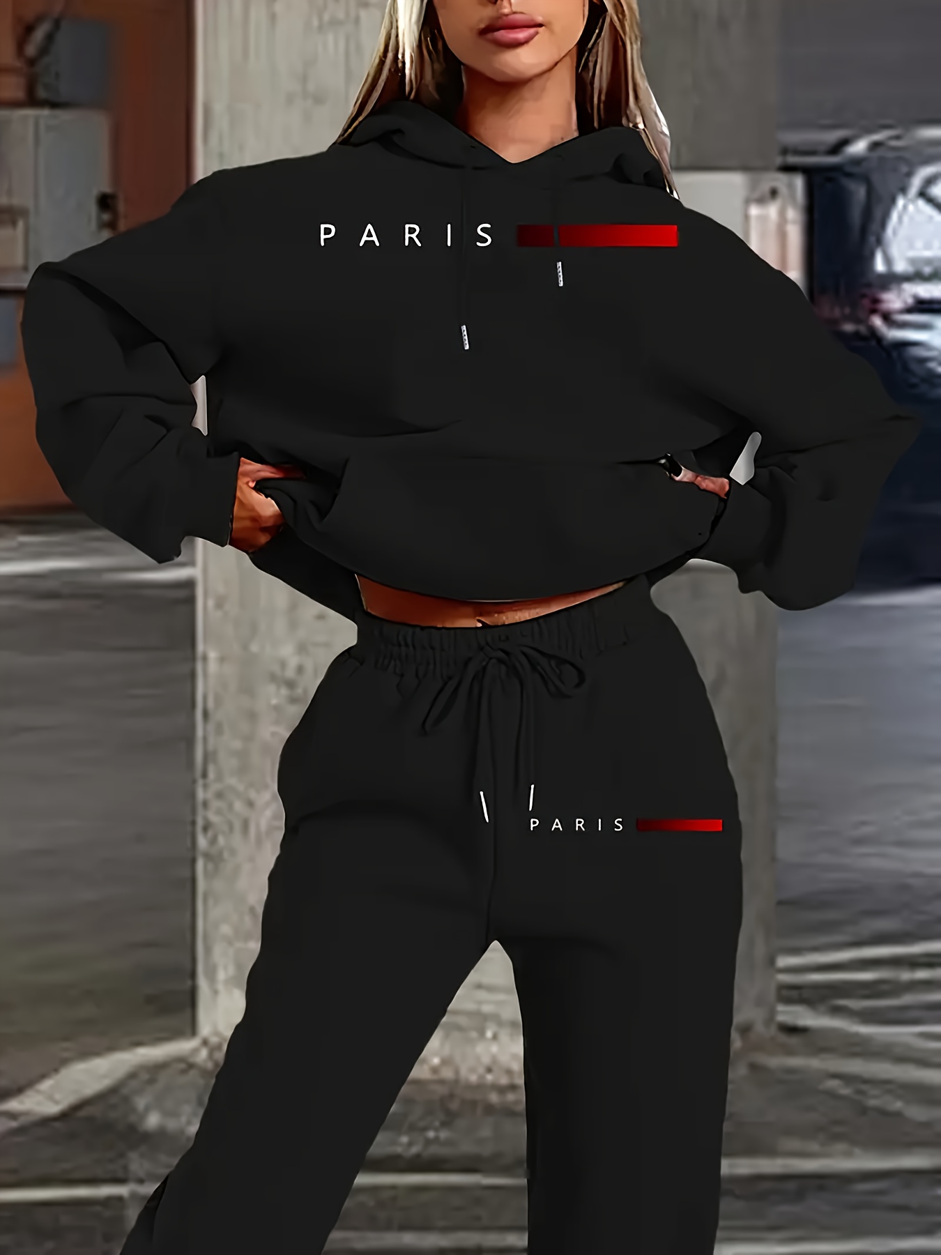 Winter Clothing Pants - Yeni Kadın Takımları: Kapüşonlu Sweatshirt ve