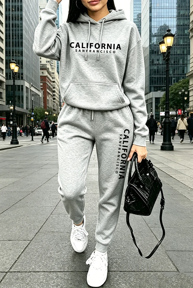 Winter Clothing Pants - Kaliteli Kadın Eşofman Takımı Baskılı Günlük