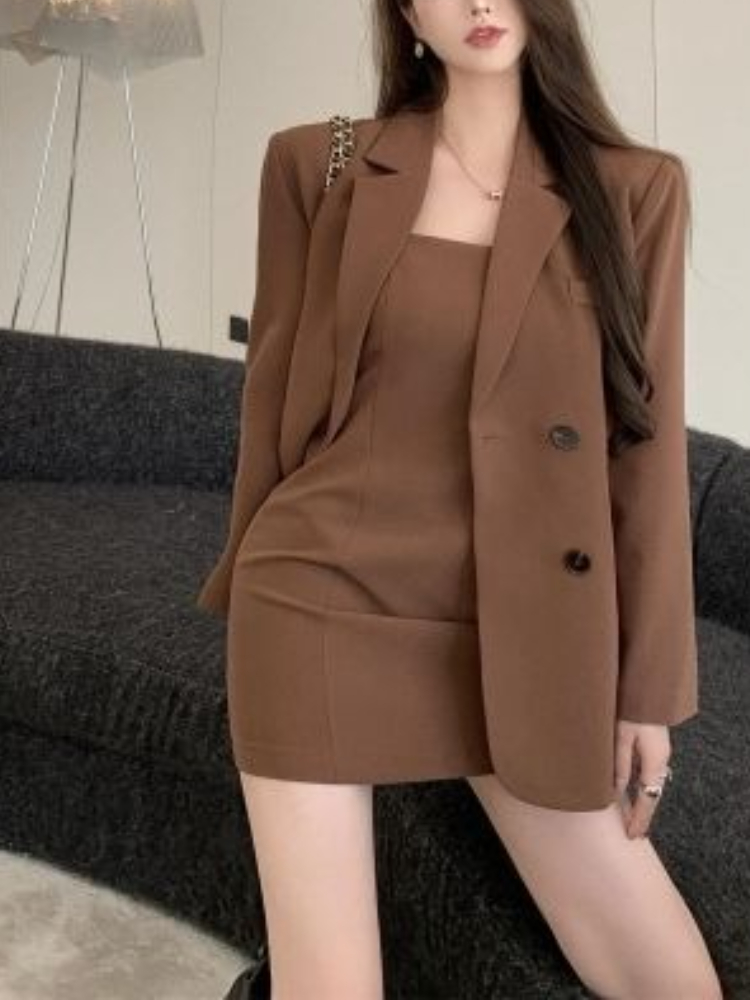 Winter Clothing Pk - Sonbahar Kış Kahverengi Zarif 2 Parça