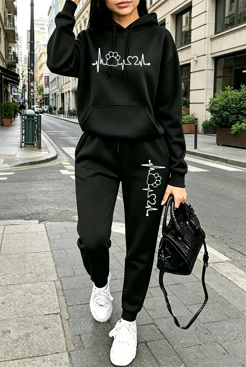 Winter Clothing Pants - 2026 Kadın Eşofman Takımı Baskılı Günlük