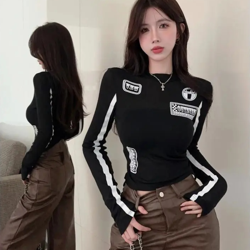 Winter Clothing Trends For Women - Düz ince kadın uzun kollu T-shirt