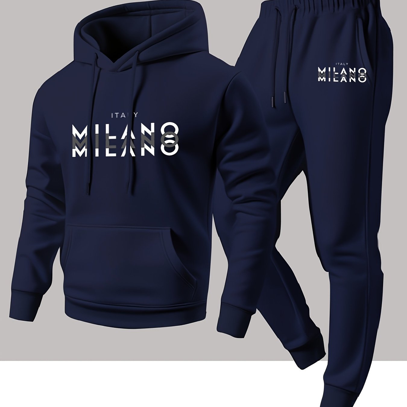 Winter Clothing Pants - Trendy Erkek İtalyan Milan Harf Desenli