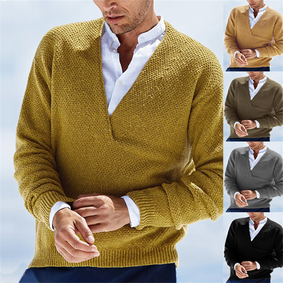 Yellow Winter Clothing - Sonbahar Kış Erkek Kazak Örme V
