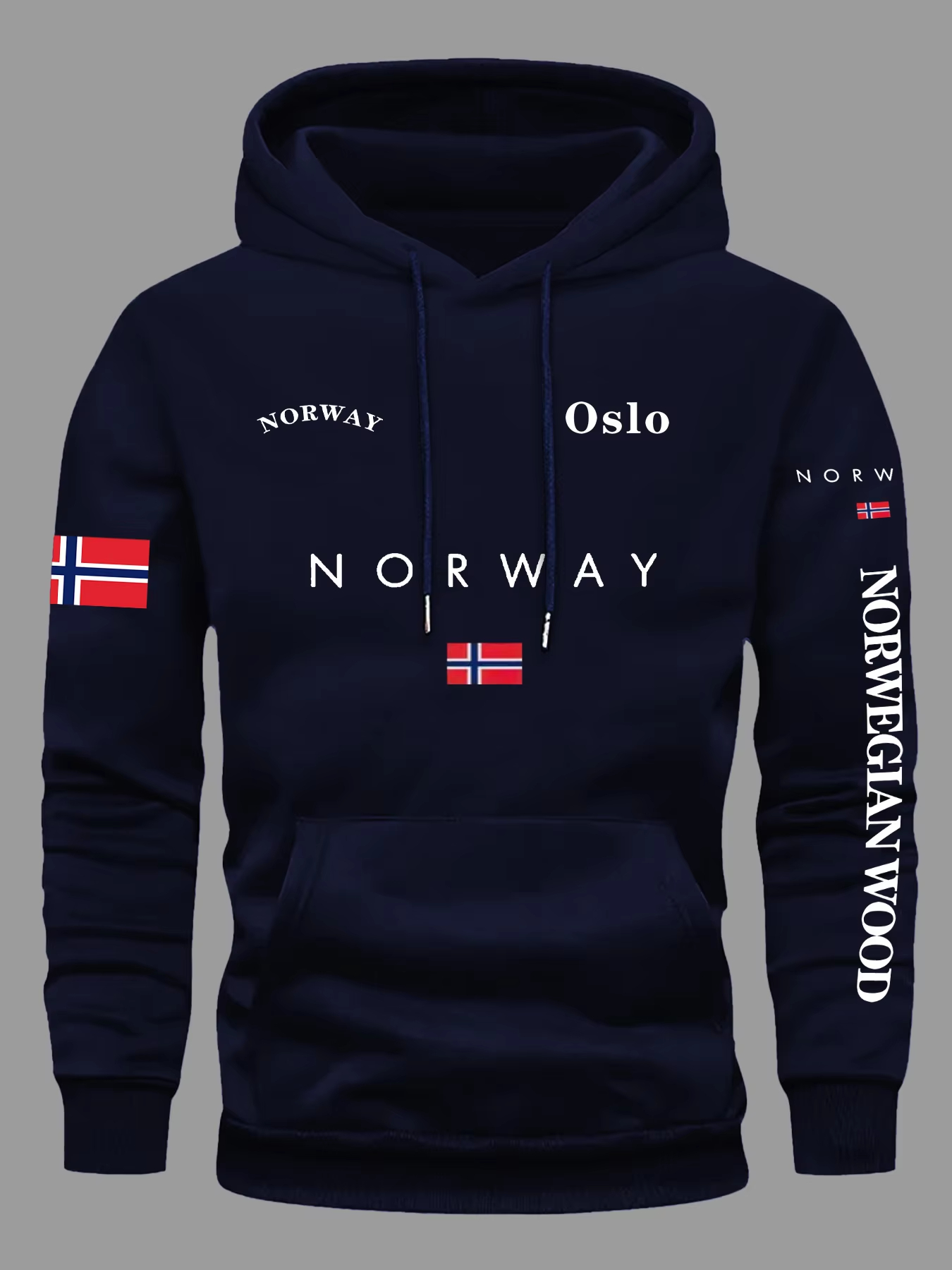 Winter Clothing Norway - NORVEÇ Bayraklı Kapüşonlu Sweatshirtler Erkek Kadın