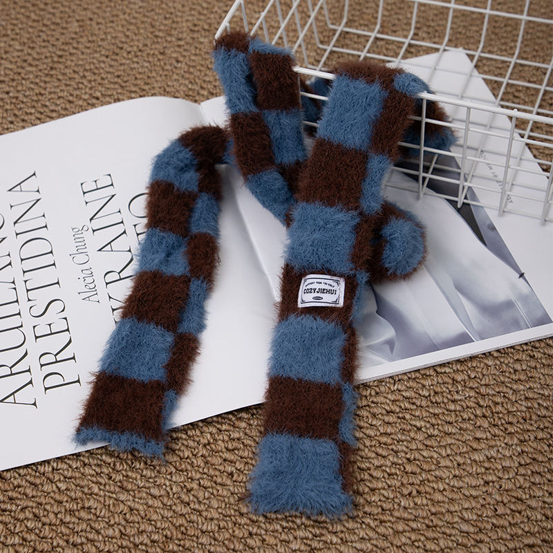 Y2k Çizgili Peluş Dar Uzun Atk - Winter Clothing Girls incelemesi ve fiyatı