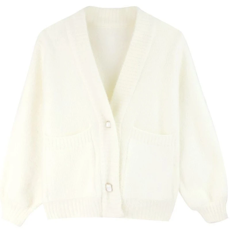 Kadın Kazak Hırka Beyaz V Yaka - Winter Clothing Offer incelemesi ve fiyatı