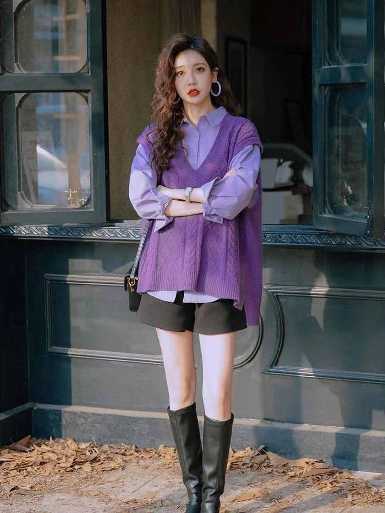 Yelek Mor V Yaka Bayan Kazak G - Winter Clothing Trends For Women incelemesi ve fiyatı