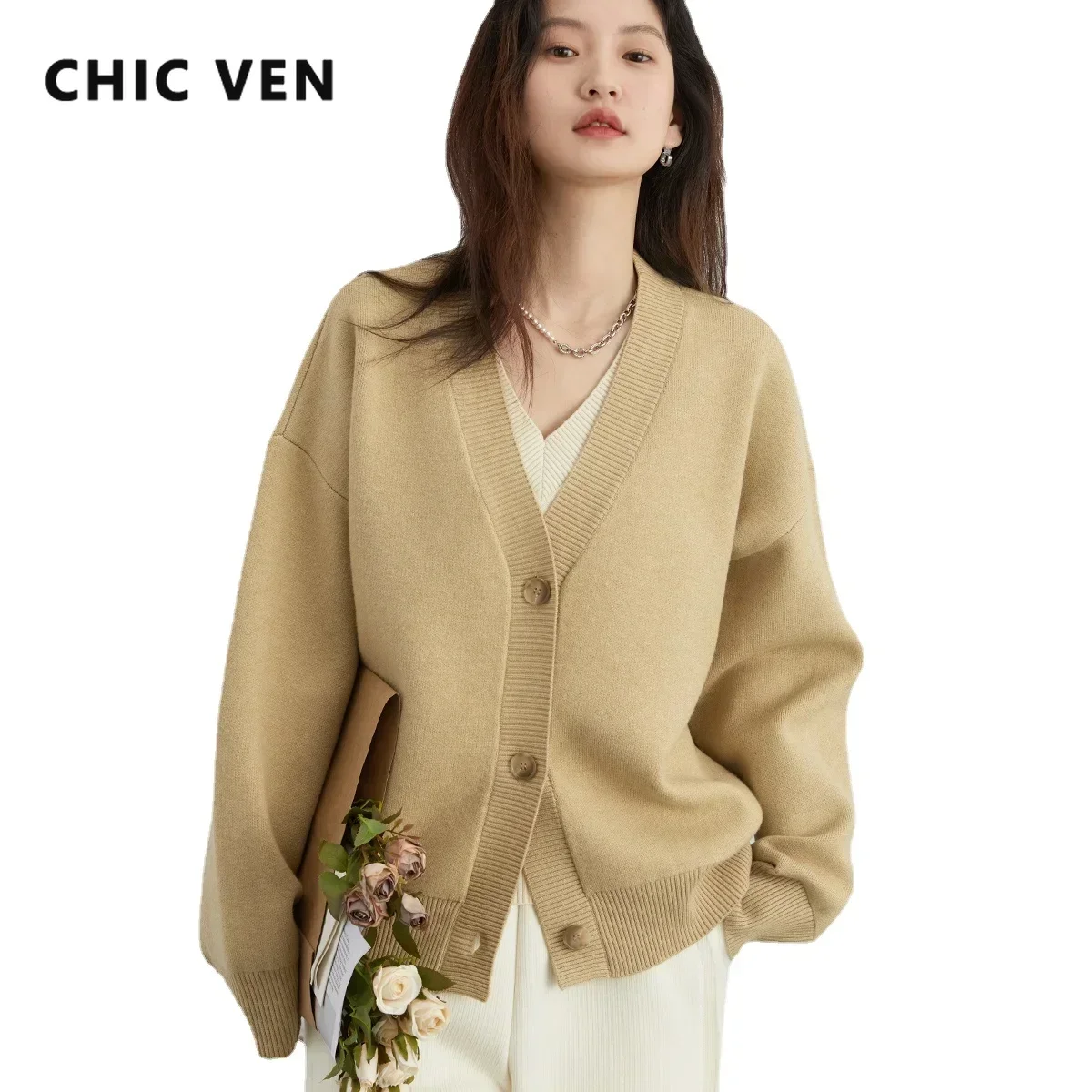 CHIC VEN Kadın Hırka Gevşek V  - Winter Clothing Girls incelemesi ve fiyatı